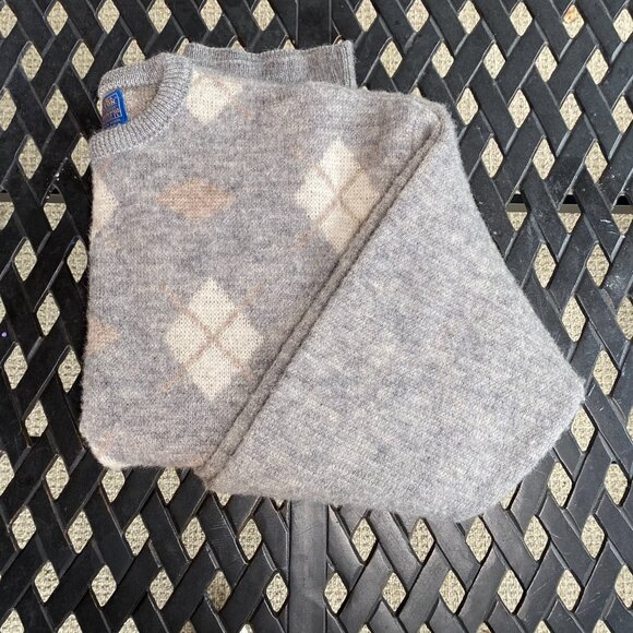 Pendleton Country Traditionals 100% Virgin Wool Argyle Sweater - Vintage - Picture 13 of 14